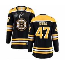 Women's Boston Bruins #47 Torey Krug Authentic Black Home Fanatics Branded Breakaway 2019 Stanley Cup Final Bound Hockey Jersey