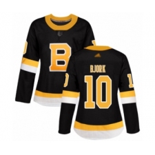 Women's Boston Bruins #10 Anders Bjork Authentic Black Alternate Hockey Jersey