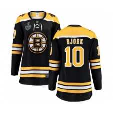 Women's Boston Bruins #10 Anders Bjork Authentic Black Home Fanatics Branded Breakaway 2019 Stanley Cup Final Bound Hockey Jersey