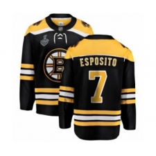 Men's Boston Bruins #7 Phil Esposito Authentic Black Home Fanatics Branded Breakaway 2019 Stanley Cup Final Bound Hockey Jersey