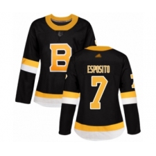 Women's Boston Bruins #7 Phil Esposito Authentic Black Alternate Hockey Jersey
