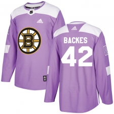 Men's Adidas Boston Bruins #42 David Backes Authentic Purple Fights Cancer Practice NHL Jersey