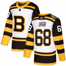 Men's Adidas Boston Bruins #68 Jaromir Jagr Authentic White 2019 Winter Classic NHL Jersey