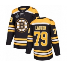 Men's Boston Bruins #79 Jeremy Lauzon Authentic Black Home 2019 Stanley Cup Final Bound Hockey Jersey