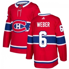 Men's Adidas Montreal Canadiens #6 Shea Weber Authentic Red Home NHL Jersey