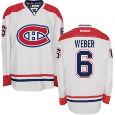 Women's Reebok Montreal Canadiens #6 Shea Weber Authentic White Away NHL Jersey