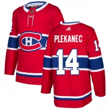 Men's Adidas Montreal Canadiens #14 Tomas Plekanec Authentic Red Home NHL Jersey