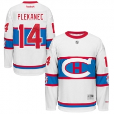 Men's Reebok Montreal Canadiens #14 Tomas Plekanec Authentic White 2016 Winter Classic NHL Jersey