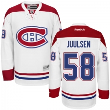 Men's Reebok Montreal Canadiens #58 Noah Juulsen Authentic White Away NHL Jersey