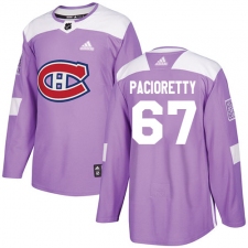 Men's Adidas Montreal Canadiens #67 Max Pacioretty Authentic Purple Fights Cancer Practice NHL Jersey