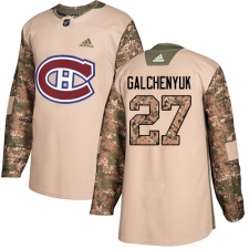 Youth Adidas Montreal Canadiens #27 Alex Galchenyuk Authentic Camo Veterans Day Practice NHL Jersey