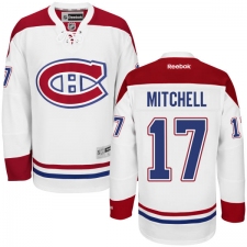 Men's Reebok Montreal Canadiens #17 Torrey Mitchell Authentic White Away NHL Jersey