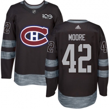 Men's Adidas Montreal Canadiens #42 Dominic Moore Premier Black 1917-2017 100th Anniversary NHL Jersey