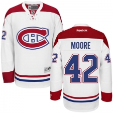 Men's Reebok Montreal Canadiens #42 Dominic Moore Authentic White Away NHL Jersey
