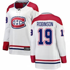 Women's Montreal Canadiens #19 Larry Robinson Authentic White Away Fanatics Branded Breakaway NHL Jersey