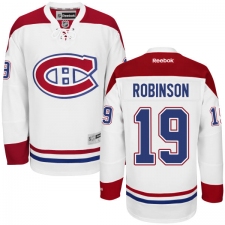 Women's Reebok Montreal Canadiens #19 Larry Robinson Authentic White Away NHL Jersey