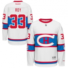 Youth Reebok Montreal Canadiens #33 Patrick Roy Authentic White 2016 Winter Classic NHL Jersey