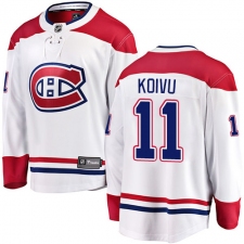 Youth Montreal Canadiens #11 Saku Koivu Authentic White Away Fanatics Branded Breakaway NHL Jersey