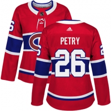 Women's Adidas Montreal Canadiens #26 Jeff Petry Authentic Red Home NHL Jersey
