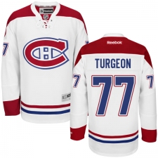 Men's Reebok Montreal Canadiens #77 Pierre Turgeon Authentic White Away NHL Jersey