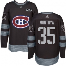 Men's Adidas Montreal Canadiens #35 Al Montoya Authentic Black 1917-2017 100th Anniversary NHL Jersey