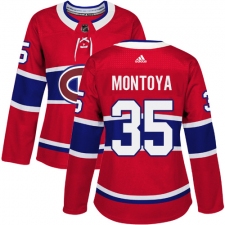 Women's Adidas Montreal Canadiens #35 Al Montoya Authentic Red Home NHL Jersey