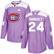 Men's Adidas Montreal Canadiens #24 Phillip Danault Authentic Purple Fights Cancer Practice NHL Jersey