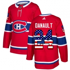 Men's Adidas Montreal Canadiens #24 Phillip Danault Authentic Red USA Flag Fashion NHL Jersey