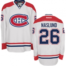 Men's Reebok Montreal Canadiens #26 Mats Naslund Authentic White Away NHL Jersey