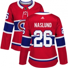 Women's Adidas Montreal Canadiens #26 Mats Naslund Premier Red Home NHL Jersey