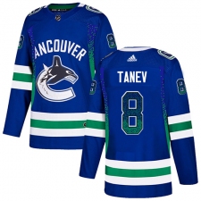 Men's Adidas Vancouver Canucks #8 Christopher Tanev Authentic Blue Drift Fashion NHL Jersey