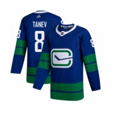 Men's Vancouver Canucks #8 Christopher Tanev Authentic Royal Blue Alternate Hockey Jersey