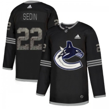 Men's Adidas Vancouver Canucks #22 Daniel Sedin Black Authentic Classic Stitched NHL Jersey