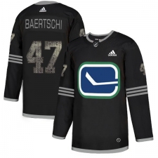Men's Adidas Vancouver Canucks #47 Sven Baertschi Black 1 Authentic Classic Stitched NHL Jersey