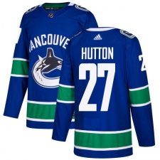 Men's Adidas Vancouver Canucks #27 Ben Hutton Authentic Blue Home NHL Jersey