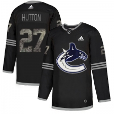 Men's Adidas Vancouver Canucks #27 Ben Hutton Black Authentic Classic Stitched NHL Jersey