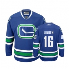 Youth Reebok Vancouver Canucks #16 Trevor Linden Authentic Royal Blue Third NHL Jersey