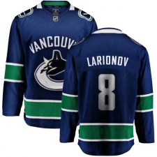 Youth Vancouver Canucks #8 Igor Larionov Fanatics Branded Blue Home Breakaway NHL Jersey