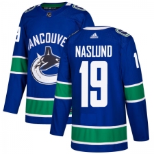 Men's Adidas Vancouver Canucks #19 Markus Naslund Authentic Blue Home NHL Jersey