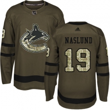 Men's Adidas Vancouver Canucks #19 Markus Naslund Premier Green Salute to Service NHL Jersey
