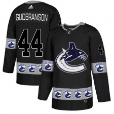 Men's Adidas Vancouver Canucks #44 Erik Gudbranson Authentic Black Team Logo Fashion NHL Jersey