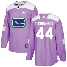 Men's Adidas Vancouver Canucks #44 Erik Gudbranson Authentic Purple Fights Cancer Practice NHL Jersey