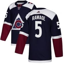 Men's Adidas Colorado Avalanche #5 Rob Ramage Authentic Navy Blue Alternate NHL Jersey