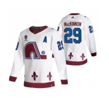 Men's Colorado Avalanche #29 Nathan MacKinnon 2022 White Stanley Cup Champions Patch Stitched Jersey