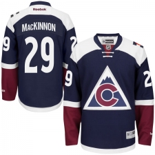 Women's Reebok Colorado Avalanche #29 Nathan MacKinnon Authentic Blue Third NHL Jersey