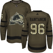 Youth Adidas Colorado Avalanche #96 Mikko Rantanen Authentic Green Salute to Service NHL Jersey