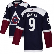 Men's Adidas Colorado Avalanche #9 Paul Kariya Premier Navy Blue Alternate NHL Jersey