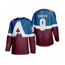 Men's Colorado Avalanche #9 Paul Kariya Authentic Burgundy  Blue 2020 Stadium Series Hockey Jersey
