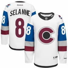 Men's Reebok Colorado Avalanche #8 Teemu Selanne Authentic White 2016 Stadium Series NHL Jersey