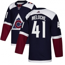 Men's Adidas Colorado Avalanche #41 Nicolas Meloche Authentic Navy Blue Alternate NHL Jersey